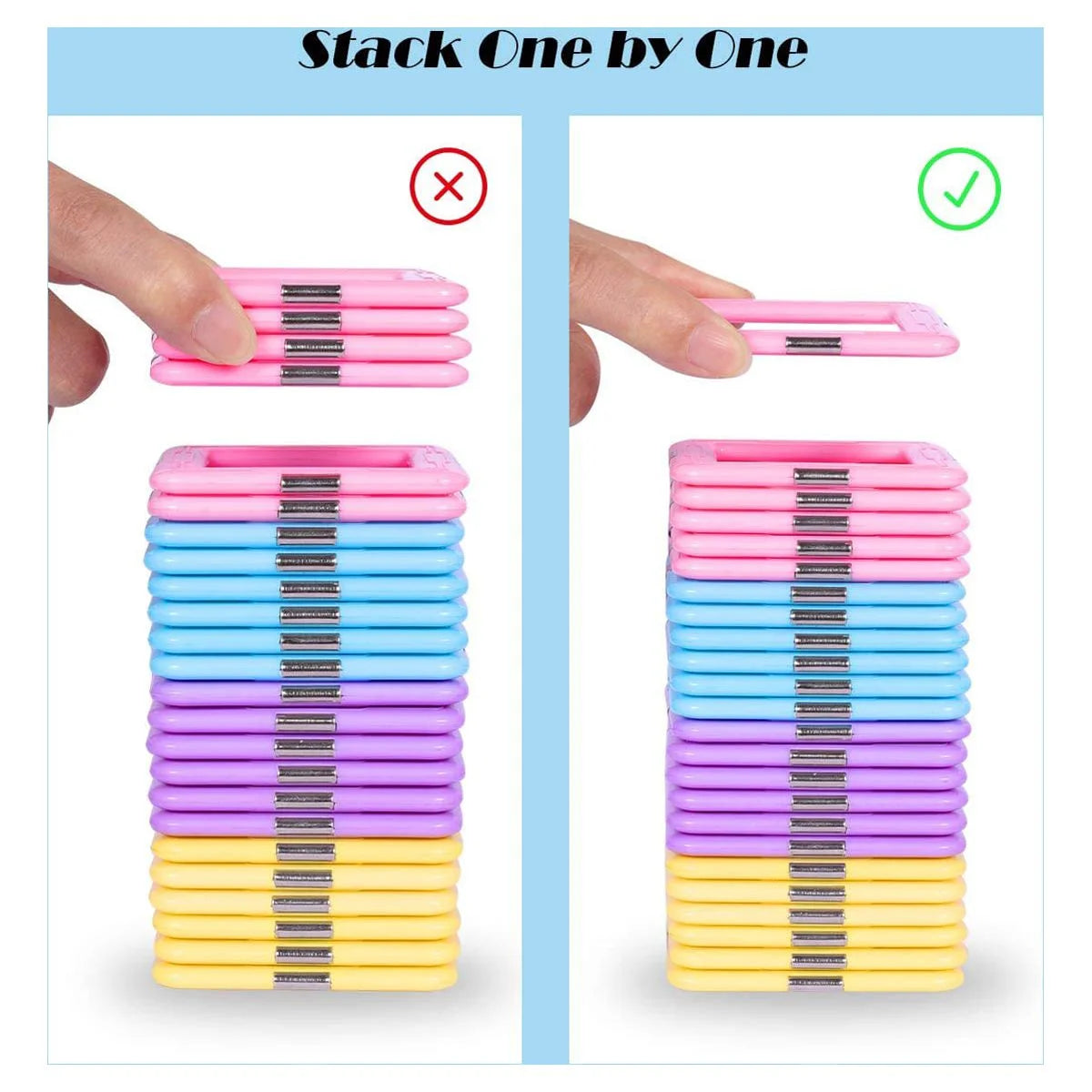 Magnetic Blocks 40PCS Upgrade Magnetic Building Blocks for Kids Magnetic Tiles 3D Magnetic Toys Educational STEM Toys Tiles Set Castle Toys