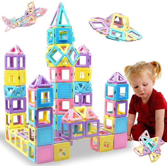Magnetic Blocks 40PCS Upgrade Magnetic Building Blocks for Kids Magnetic Tiles 3D Magnetic Toys Educational STEM Toys Tiles Set Castle Toys