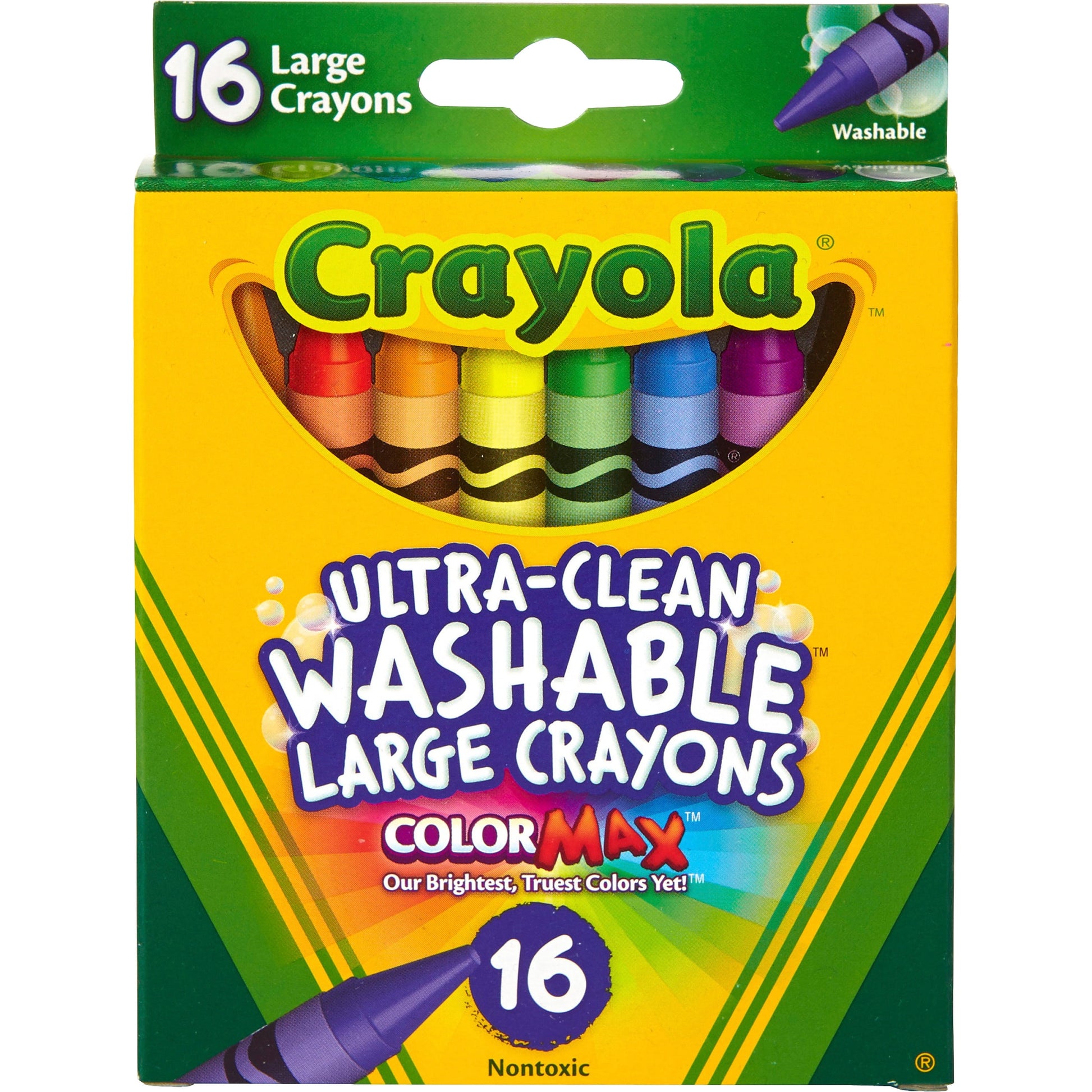 Washable Large Color Max Crayons (16 Count