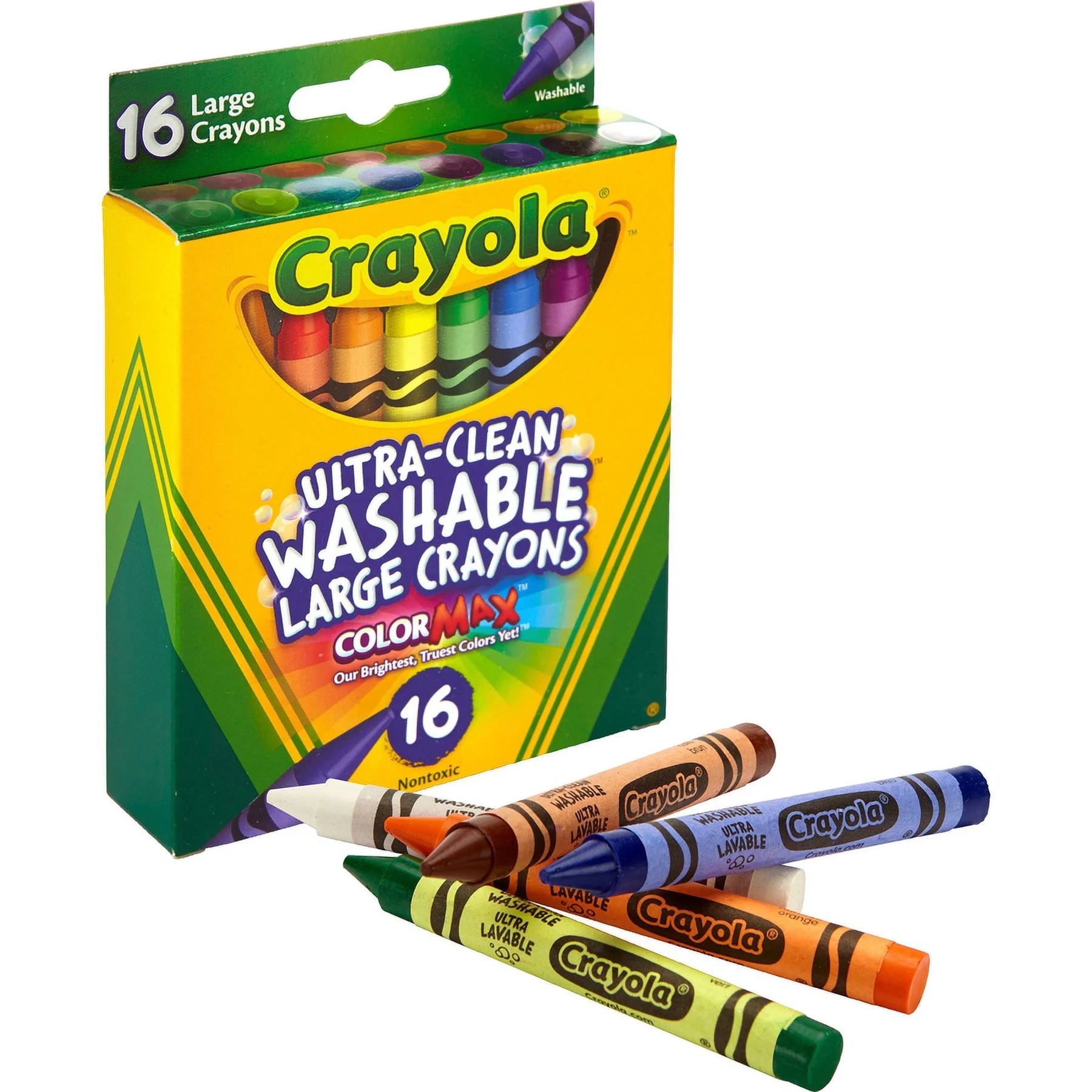 Washable Large Color Max Crayons (16 Count