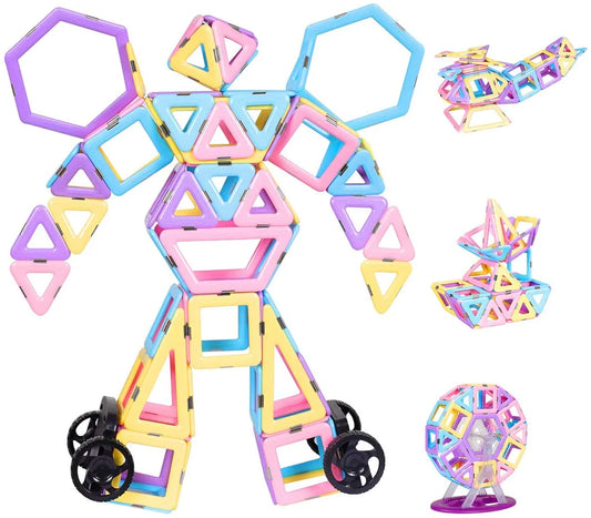 Magnetic Blocks 40PCS Upgrade Magnetic Building Blocks for Kids Magnetic Tiles 3D Magnetic Toys Educational STEM Toys Tiles Set Castle Toys